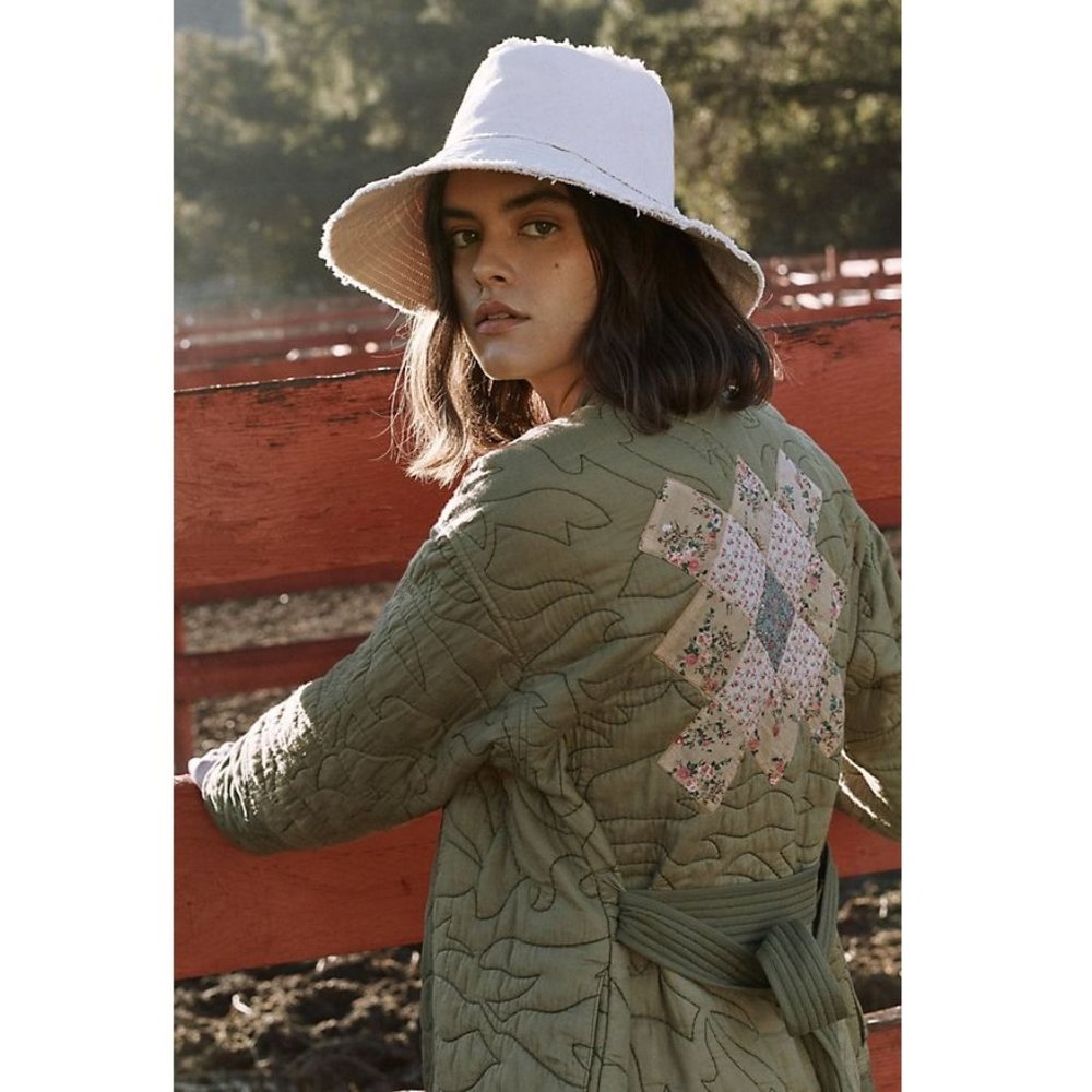 anthropologie moss quilted patchwork kimono - Picture 2 of 6